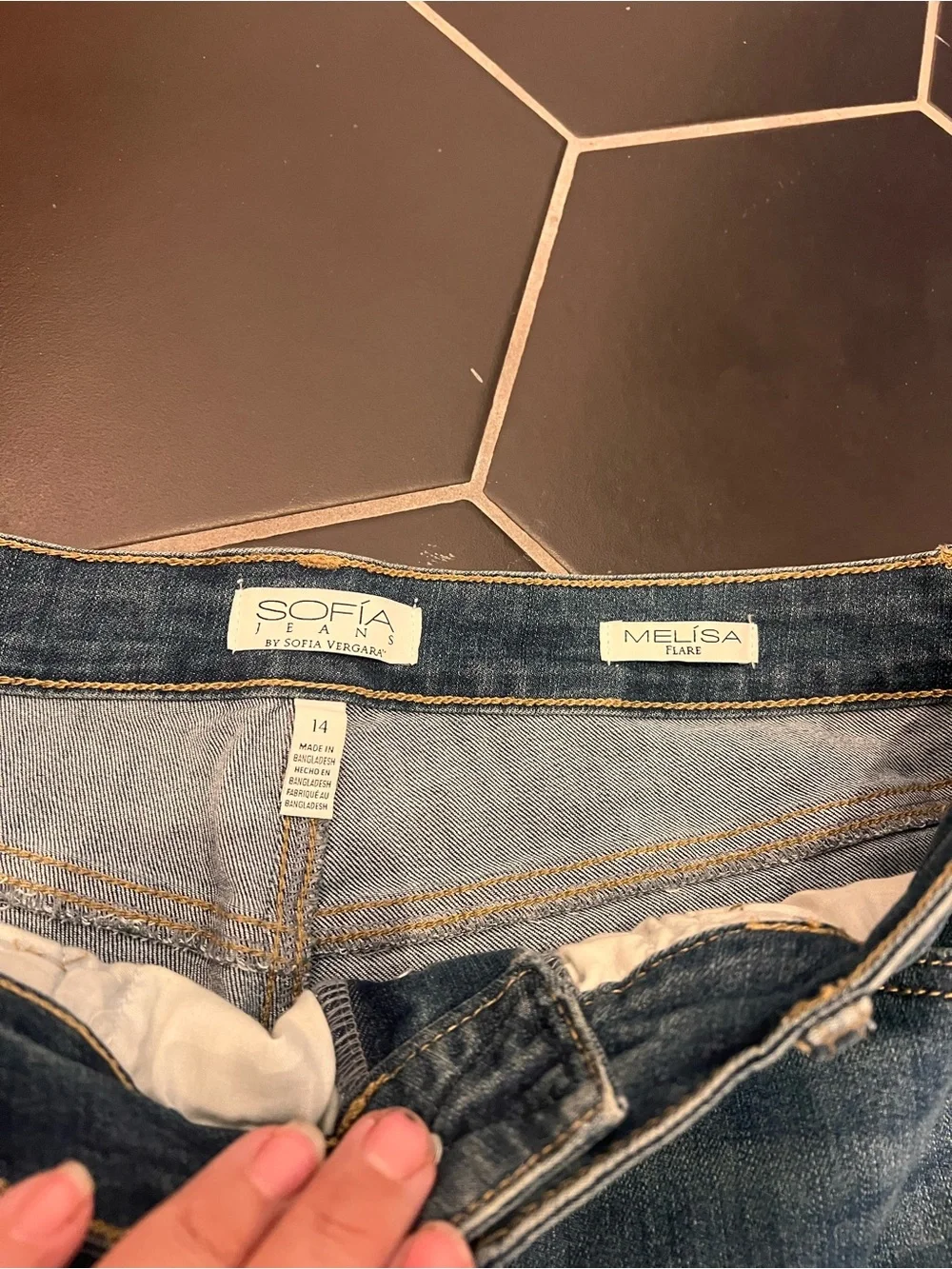 sofia by sofia vergara Medium Wash Flare Jeans with Button Fly - Picture 3 of 6
